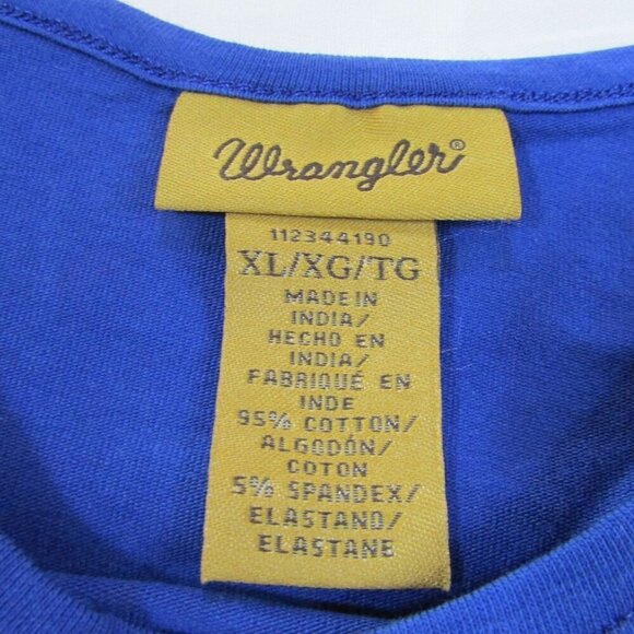 Wrangler Girl's XL Short Sleeve Western Print Tulip Hem Graphic T-Shirt - Navy - Picture 2 of 4